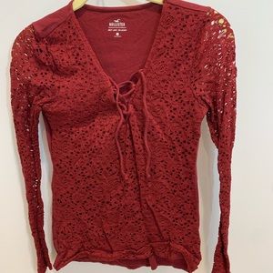 Hollister Lace Up Long Sleeve